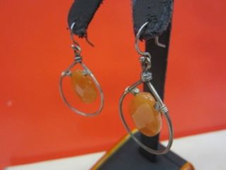 189 New Chan Luu Red Aventurine Faceted Stones Silver Framed Earrings