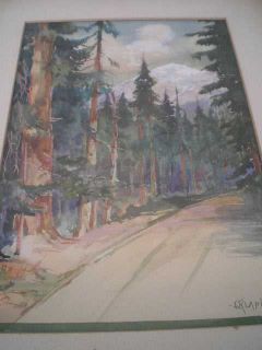 Jerome Klapka 1916 California Redwoods Watercolor