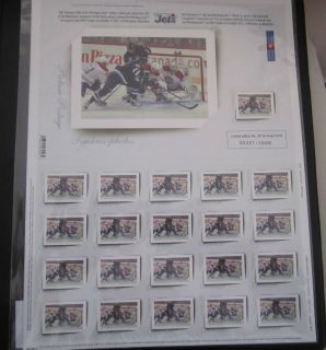  Limited Edition Numbered Winnipeg Jets NHL Hockey Stamp set of 21