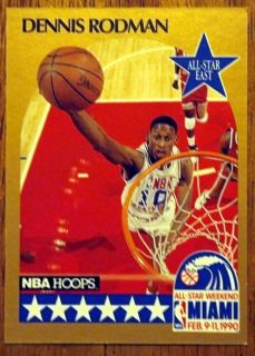 1990 91 NBA HOOPS DENNIS RODMAN CARD 10 CHICAGO BULLS DETROIT PISTON