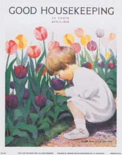 Girl in Tulip Garden Jessie Wilcox Smith Canvas Art