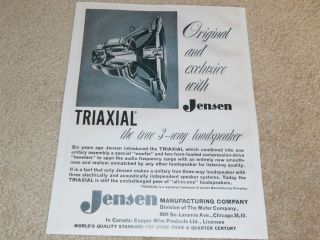 Jensen G 610 Triaxial Speaker Ad, 1956, 1 pg, Beautiful Rare Ad, FRAME