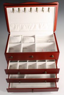  Matte Finish Jewelry Box w Lift Lid Holds 4 Watches 13L x 8W