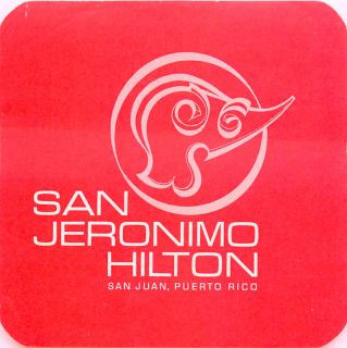 Puerto Rico San Jeronimo Hilton Hotel Old Luggage Label