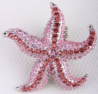 Pink Crystal Starfish Stretchy Ring Jewelry 3 Buy 10 Items Free