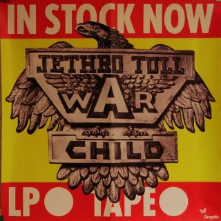 Jethro Tull War Child Orig 74 US Promo Poster
