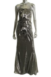 Jill Stuart New Silver Metallic Ruffled Formal Dress 4 BHFO