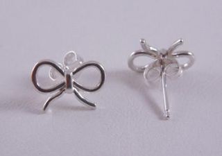 Adina Reyter Sterling Silver Tiny Bow Post Earrings