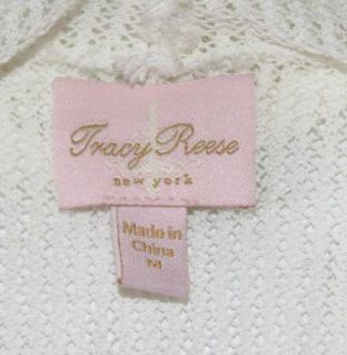 Tracy Reese White Cardigan Knit Sweater Sleeveless Medium M