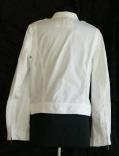 Anthropologie Idra White Light Weight Jacket Coat 10 Medium Cotton