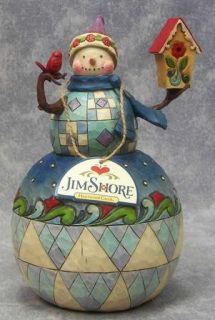 Jim Shore Sculpture Snowman with Bird House Theres No Place Like Home