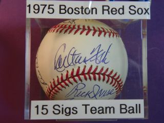  Sox Team AUTO signed baseball 15 sigs Carlton Fisk Jim Rice AUTOGRAPH