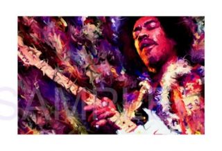 Jimi Hendrix Painting Canvas Rock Concert Art Poster