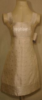 Jessica McClintock Beige Silver Dress NWT Size 8