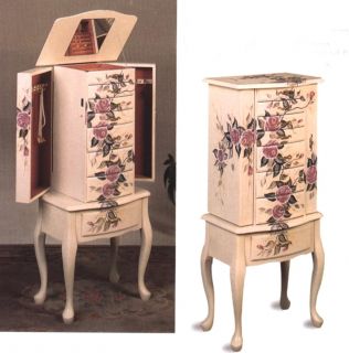 Hand Painted Floral Motif Jewelry Armoire by Coaster 4021