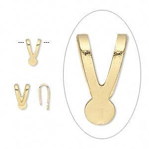 100 Gold Plated Pendant Bails Flat Backed Y Style