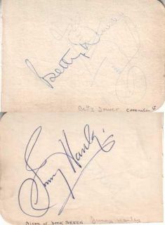 Betty Driver Jimmy Hanley Autographed Vintage Album Page Coronation St