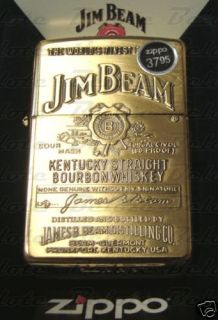 Zippo Jim Beam Brass Emblem Lighter 254BJB 929 New