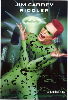 Batman Forever Movie Poster Jim Carrey Riddler Adv BNS