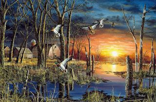 Jim Hansel Autumn Visitors Duck Slough Print Large 33 x 17 Plus
