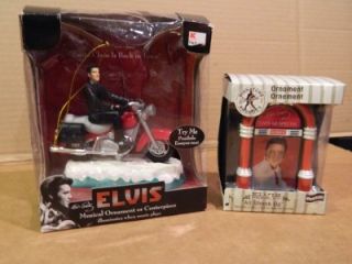 Elvis Presley Musical Christmas Ornaments Jukebox Motorcycle