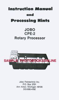 Jobo CPE 2 Rotary Processor Instruction Manual