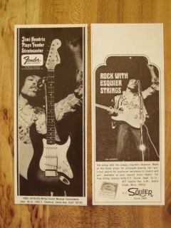 Jimi Hendrix Fender Stratocaster Guitar Ad 2 Ads 1968