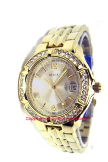 New Guess Ladies Gold Tone Bubble Crystals U85110L1 Watch