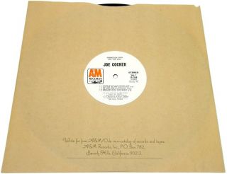 Joe Cocker 1972 White Label Promo LP Gatefold A M Records