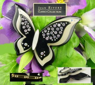 Joan Rivers Lavender CZ B w Butterfly Designer Plus Pin