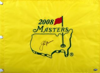 Autographed Jack Nicklaus 2008 Masters Pin Flag Letter JSA Certified