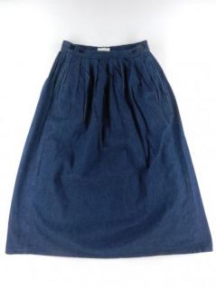 Calvin Klein CK Pleated Dark Wash Cotton Denim Jeans USA Skirt Womens