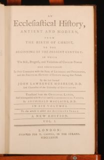 1782 6VOL Ecclesiastical History John Lawrence Mosheim