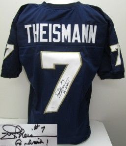 Joe Theismann Signed Notre Dame Custom Blue Jersey Go Irish JSA