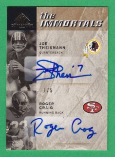  The Immortals Dual Autograph Joe Theismann Roger Craig 1 5