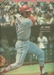 Joe Torre Cover Sporting News 1971 New York Yankees EXC