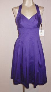 Calvin Klein Purple Stretch Cotton Surplice Halter Casual Sun Dress 12