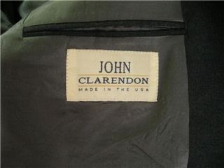 John Clarenden Gray Wool Two Button Blazer Sport Coat Suit Jacket 40R