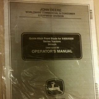 John Deere Front Blade Manual 425 445 455 X720 X740 X485 X585
