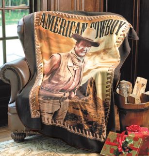 John Wayne Fleece Throw Blanket Western Hero Cowboy Holiday Couch
