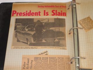 PLEASE READ John F. Kennedy Assination Scrapbook Newspaper Clippings