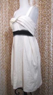 Deletta Anthropolgie Womens Fabulous Textured Ivory Cotton Party Dress