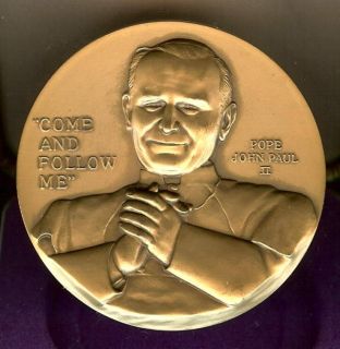 Pope John Paul II Bronze for Knights Columbus 460 GR 3 by 1 4 Thick
