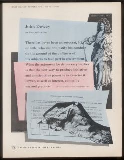 1951 Egbert Jacobson Art John Dewey Quote CCA Print Ad