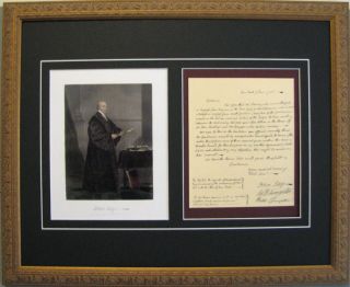 John Jay Judge Signed Letter 1785 Framed Reprint  