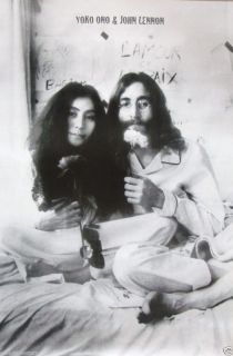 John Lennon Yoko Ono "Bed Ins for Peace" Poster from Asia Beatles Vietnam War  