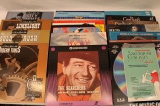 Lot of 18 LASERDISC Movies CHARLIE CHAPLIN JOHN BELUSHI JOHN WAYNE MORE  