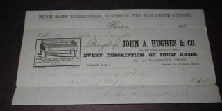 Old 1858 John Hughes Co Show Cases Billhead Boston  