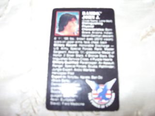 JOHN J RAMBO FORCE OF FREEDOM FIGURE BIOGRAPHICAL CARD ONLY 1985 1986 COLECO NEW  