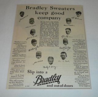 1928 Bradley Knitware ad HERB JOESTING BENNIE OOSTERBAAN many more  